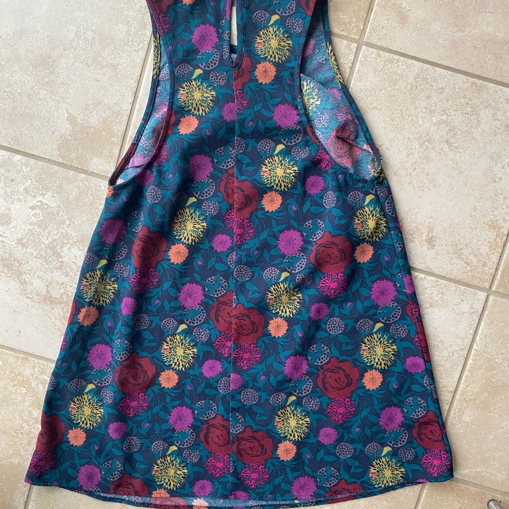 American Apparel signature jewel tone floral crepe dress